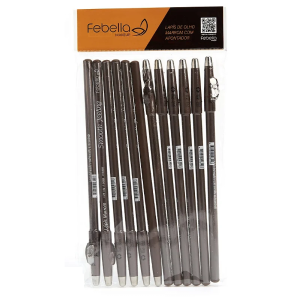 LAPIS DE OLHO MARROM FEBELLA PCT 12 PÇS