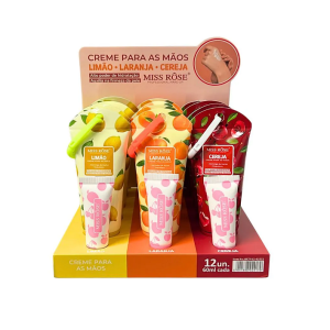 CREME PARA MAOS MORANGO/PESSEGO/UVA MISS ROSE