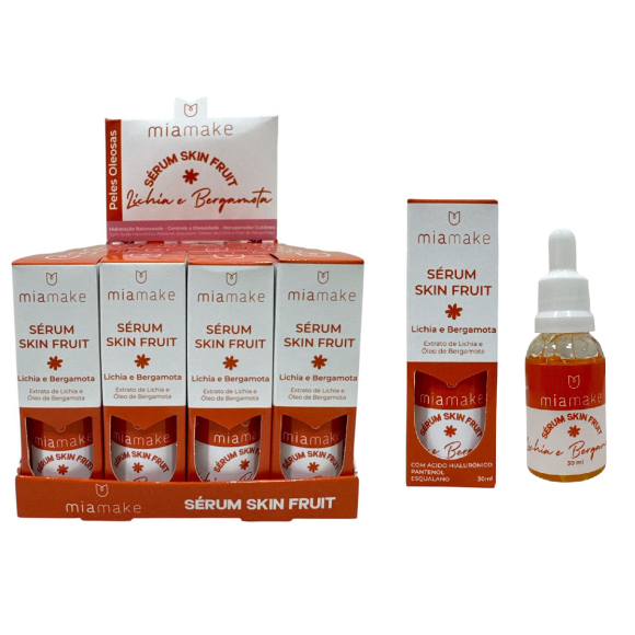 SERUM SKIN FRUIT LICHIA E BERGAMOTA MIA MAKE CX 24 PÇS