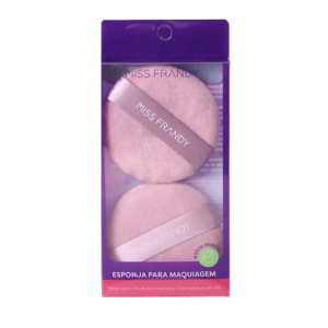KIT 2 ESPONJAS PARA MAQUIAGEM EXTRA MACIA REDONDA MISS FRANDY