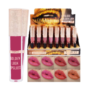 LIP GLOSS GOLDEN LOOK PINK 21 CX 24 PÇS