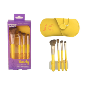 KIT 4 PINCEIS + NECESSAIRE TWEETY MISS FRANDY