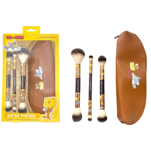 KIT DE 3 PINCEIS E 1 NECESSAIRE TOM & JERRY MISS FRANDY
