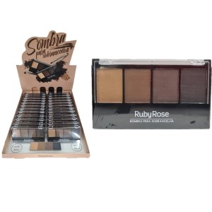 SOMBRA PARA SOBRANCELHA RUBY ROSE CX 24 PÇS