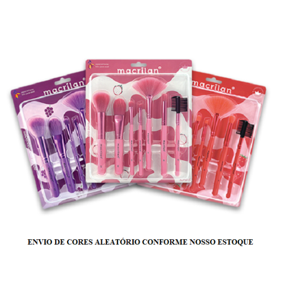 KIT 7 PINCEIS P/ MAQUIAGEM FRUTAS MACRILAN