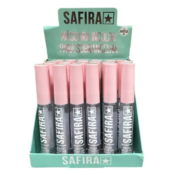 MÁSCARA PARA SOBRANCELHAS INCOLOR SAFIRA CX 24 PÇS