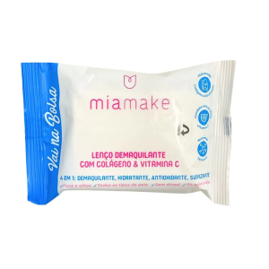 LENÇO DEMAQUILANTE COM COLAGENO e VITAMINA C MIA MAKE