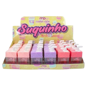 BRILHO LABIAL SUQUINHO MARIA PINK CX 24 PÇS
