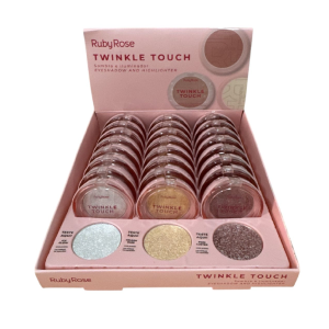 SOMBRA E ILUMINADOR TWINKLE TOUCH RUBY ROSE CX 24 PÇS